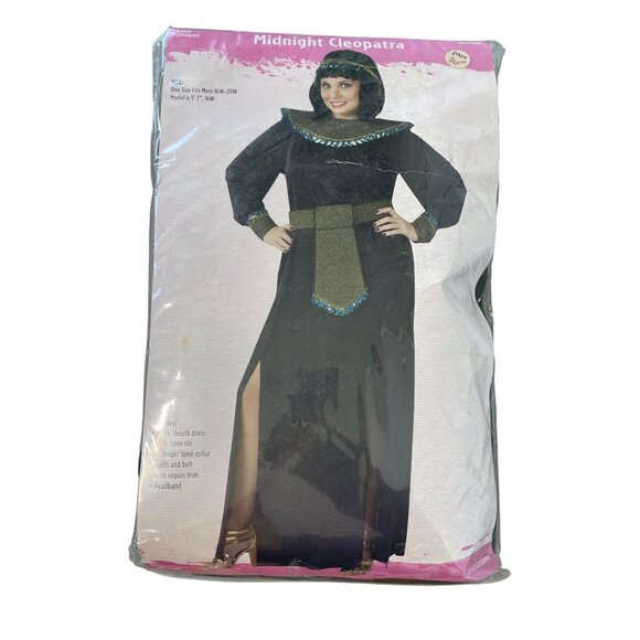 Fun World Costume Size 16W-20W Midnight Cleopatra Black Sequin Halloween NEW - Picture 2 of 7